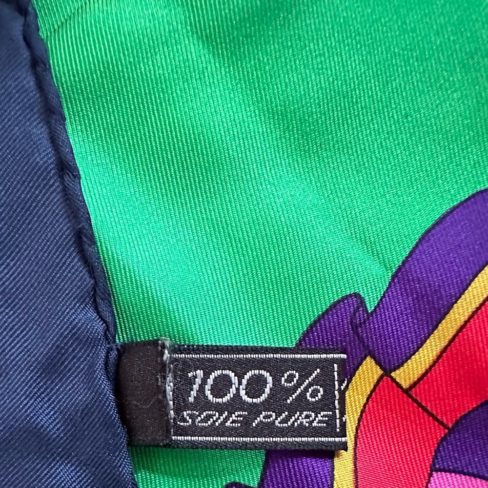 Celine Scarf Loop & Rosette Pattern 34.5x34.5in S… - image 5